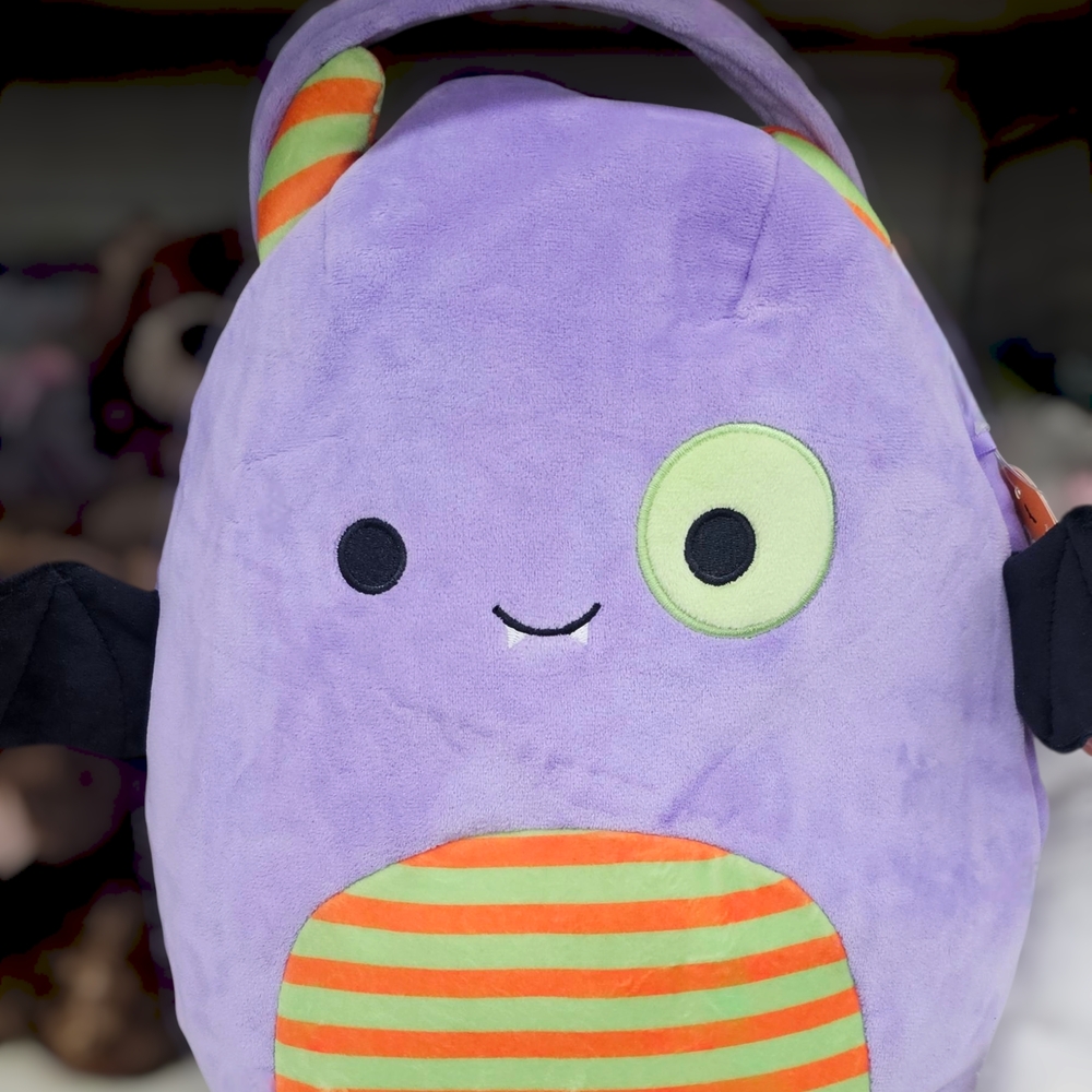 Squishmallows Purple Monster with Orange and Green Accents